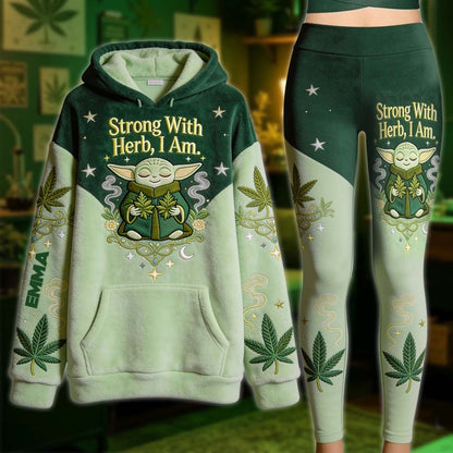 Personalized The Force Hoodie and Leggings - Strong With Herb