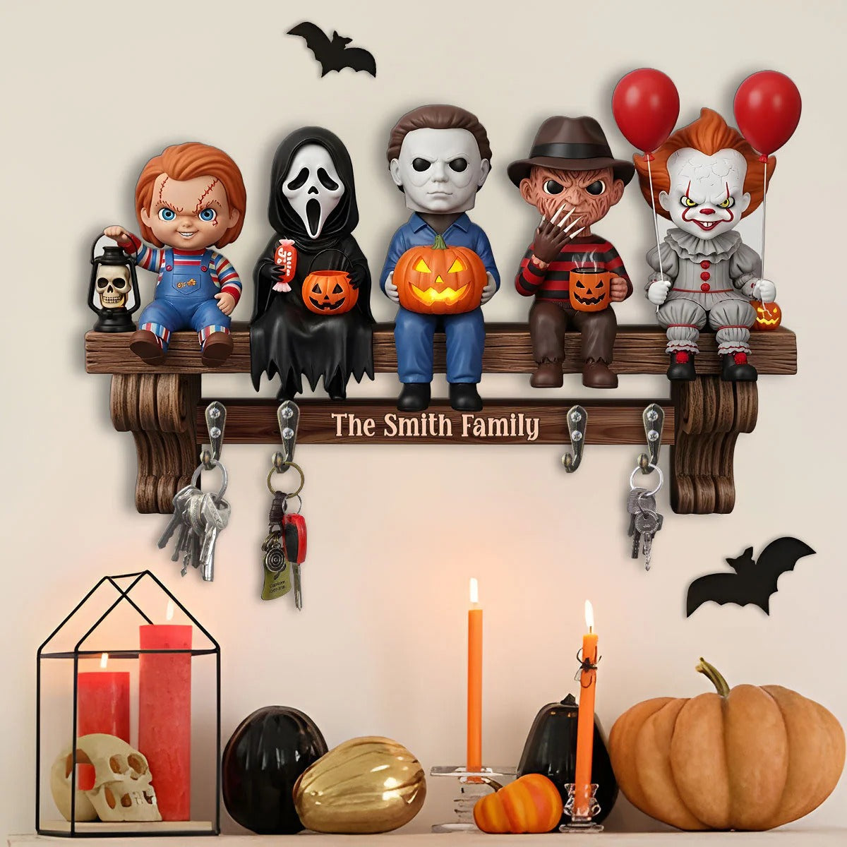 In This House - Personalized Horror Character Custom Shaped Key Rack ...
