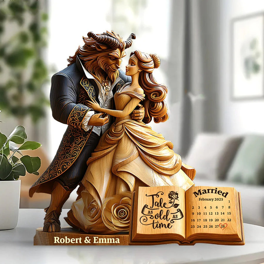 Tale As Old As Time 3 - Personalized Couple Custom Shaped Acrylic Plaque