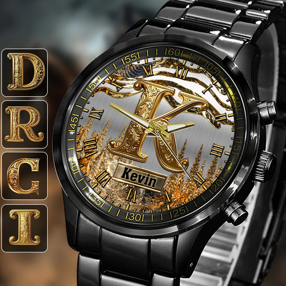 Name Initial Alphabet - Personalized Hand Watch