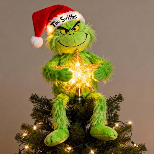 Merry Christmas - Personalized Stole Christmas LED Light Tree Topper