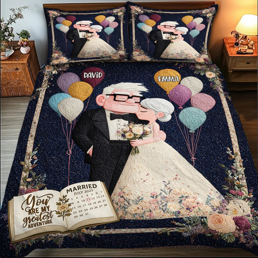 Our Adventure Story Custom Calendar - Personalized Couple Bedding Set
