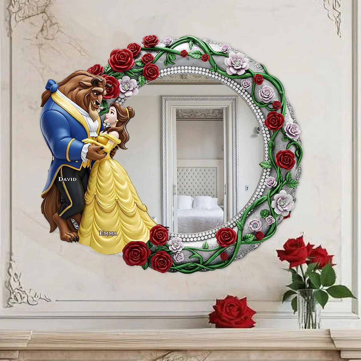 Tale As Old As Time - Personalized Mouse Wall Hanging Mirror