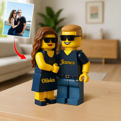 Custom Couple Photo Leg0 Style Acrylic Plaque