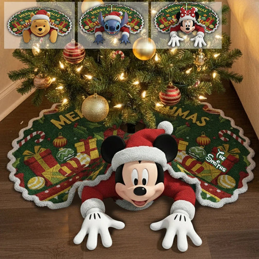 Merry Christmas - Personalized Mouse Shaped Tree Skirt