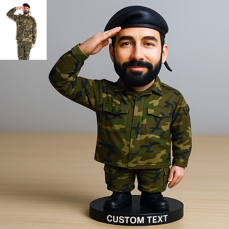 Custom Soldier Photo Pixar Cartoon Style Acrylic Plaque