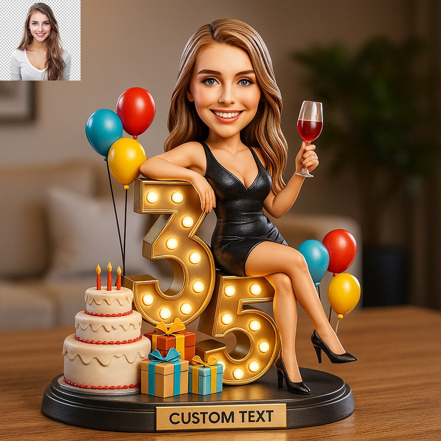 Custom Birthday Party Photo Pixar Cartoon Style Acrylic Plaque