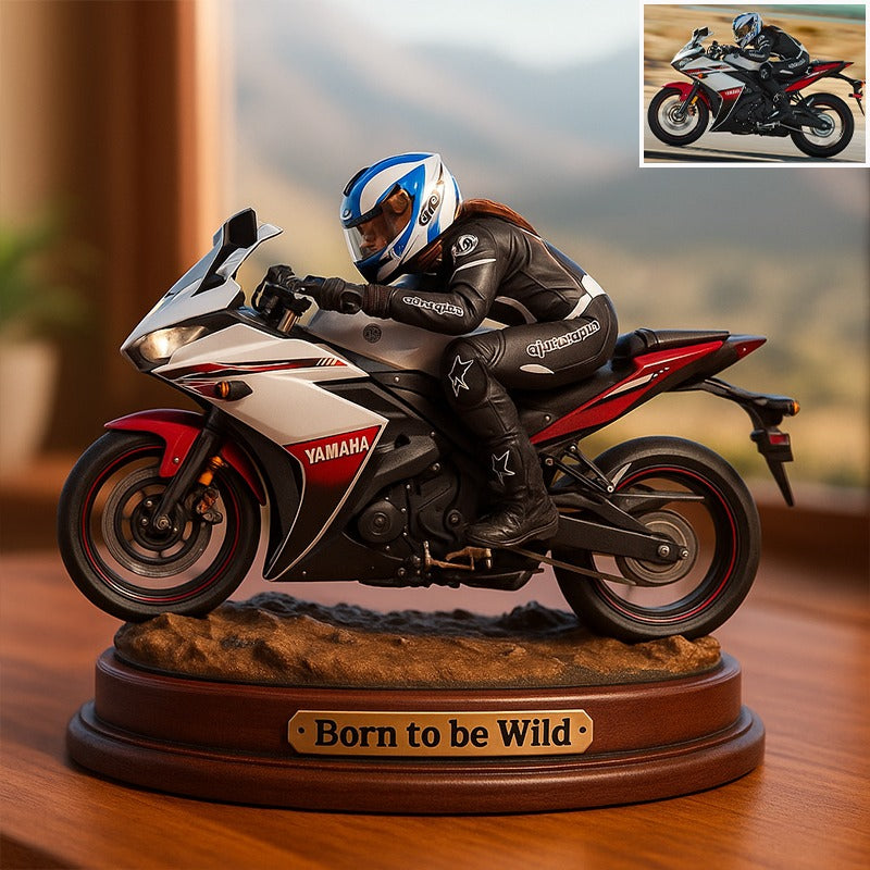 Custom Motorcycle Photo Pixar Cartoon Style Acrylic Plaque