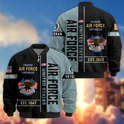 US Veterans Bomber Jacket 2, Gifts For US Veterans, Gifts On Father's Day, Veterans Day