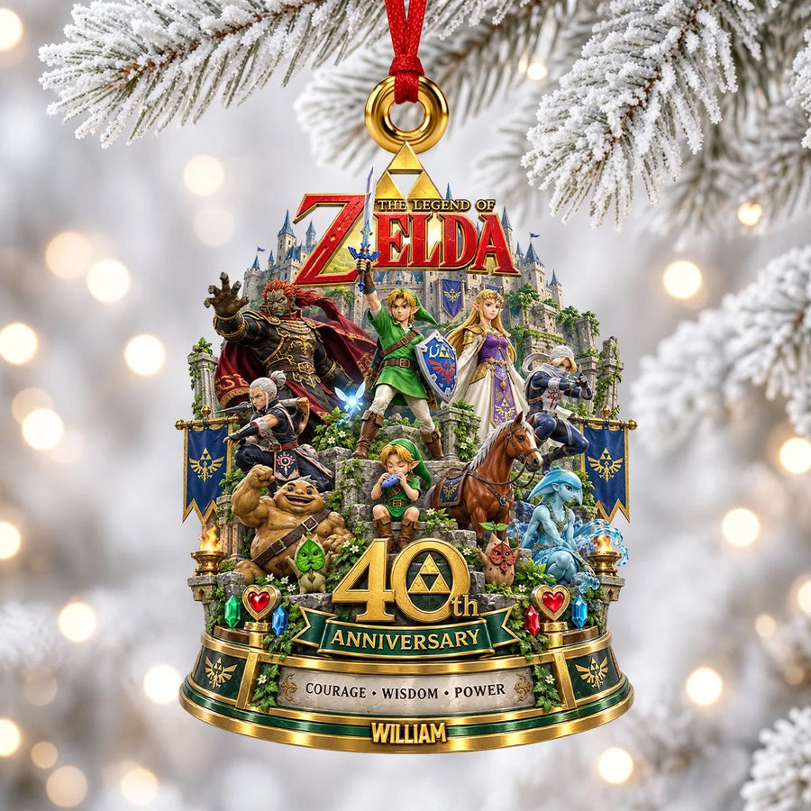 Personalized 40th Anniversary Christmas Ornament - A Legendary Adventure