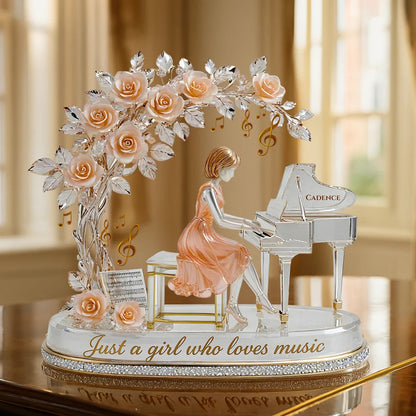 Girl Playing Piano Acrylic Plaque - Personalized Gifts For Piano Lover