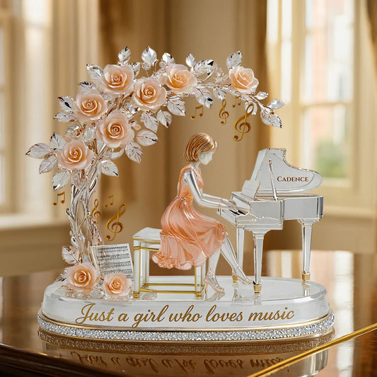 Girl Playing Piano Acrylic Plaque - Personalized Gifts For Piano Lover