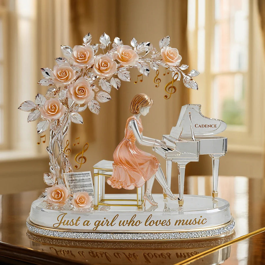 Girl Playing Piano Acrylic Plaque - Personalized Gifts For Piano Lover