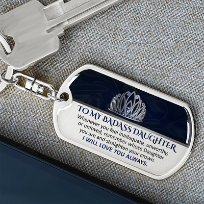 To My Badass Daughter Keychain - Gift Ideas For Adult Daughter Present Ideas