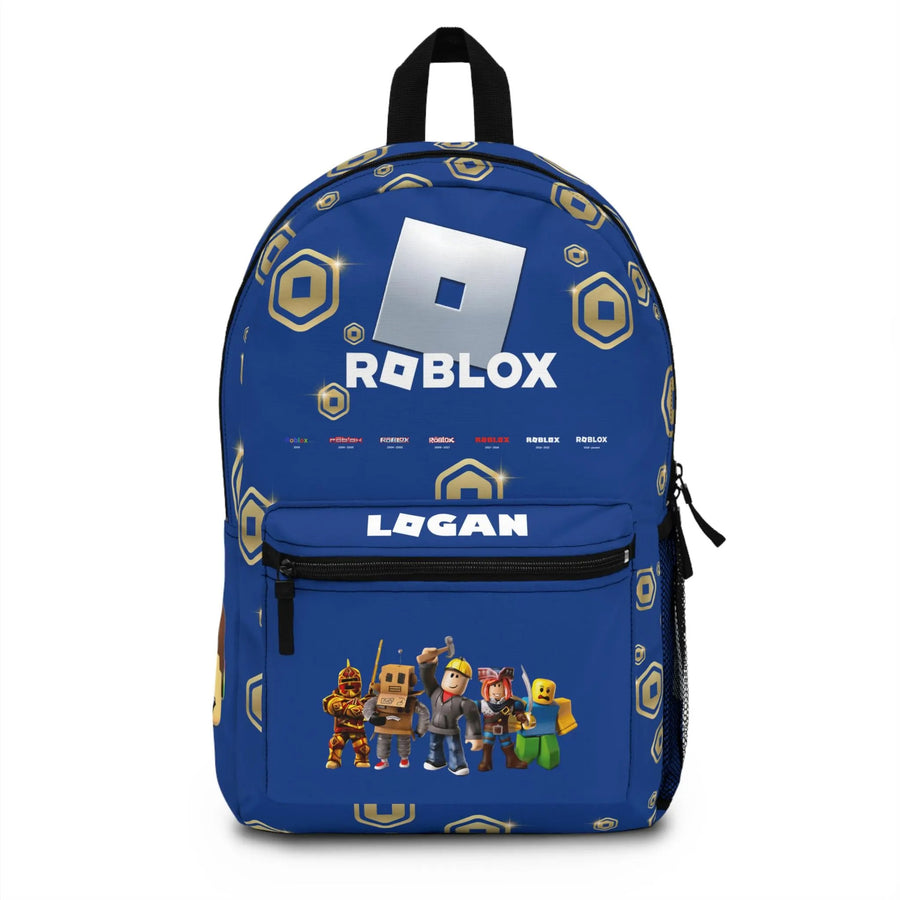 Gaming Backpack Personalized – Robux Nickname, Versatile, Safe, Comfortable for School, Blue