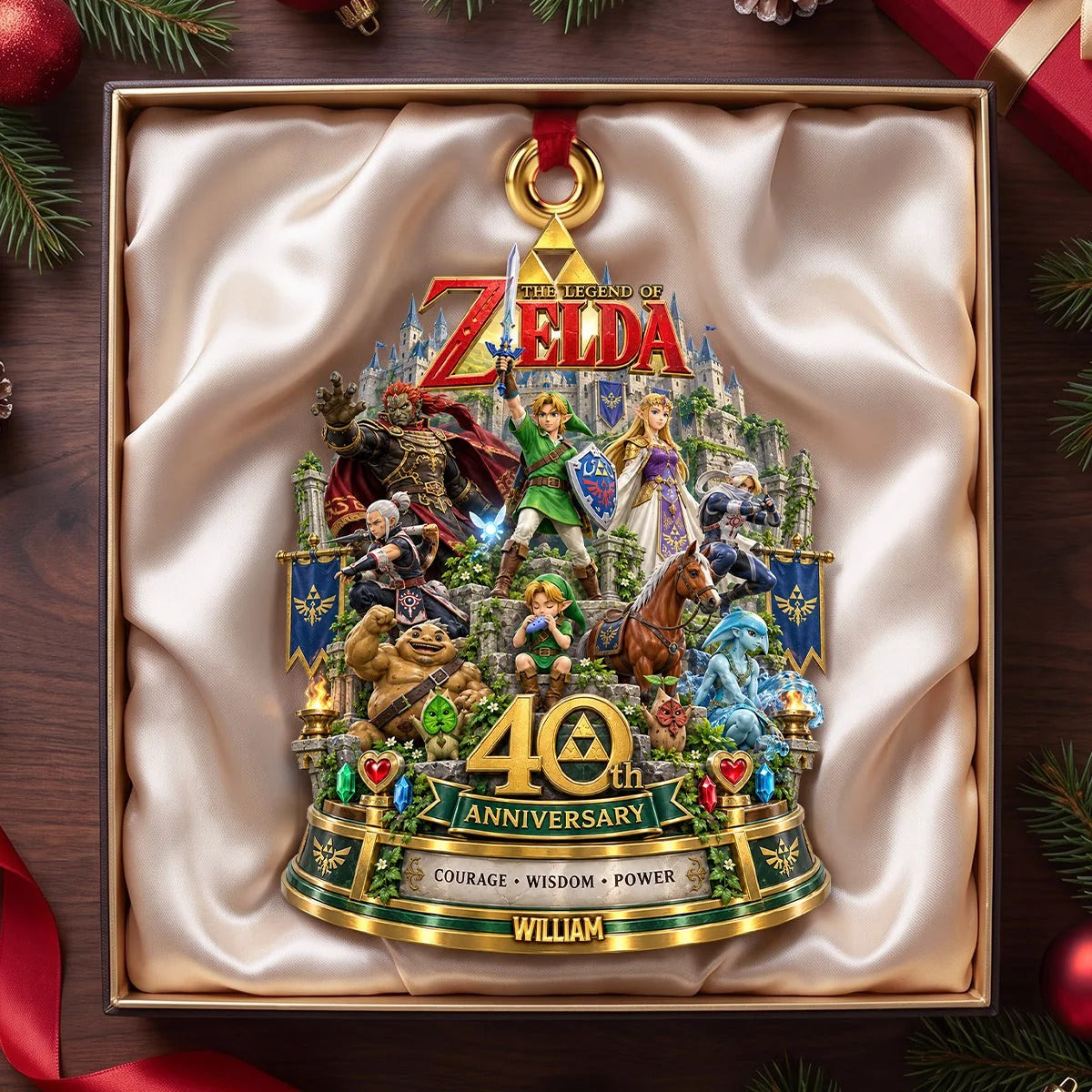 Personalized 40th Anniversary Christmas Ornament - A Legendary Adventure