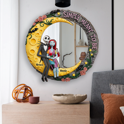 Moonlit Couple's Love Custom Shaped Mirror - Personalized Gifts For Couple