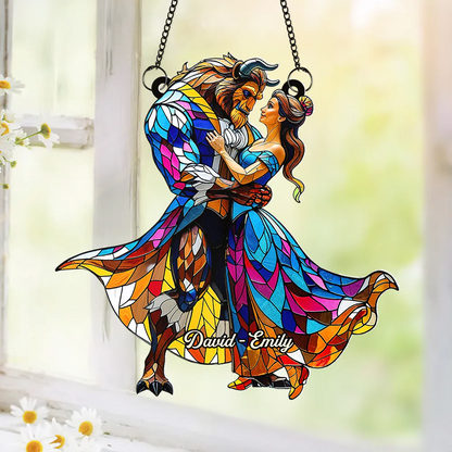 Personalized Gifts For Couple Suncatcher Ornament, Fairy Tale Romantic
