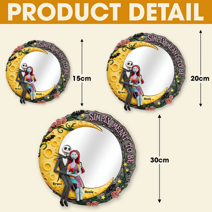 Moonlit Couple's Love Custom Shaped Mirror - Personalized Gifts For Couple