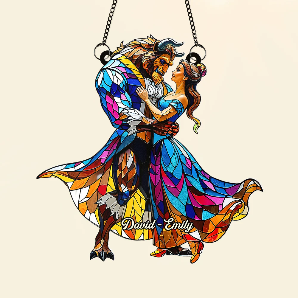Personalized Gifts For Couple Suncatcher Ornament, Fairy Tale Romantic