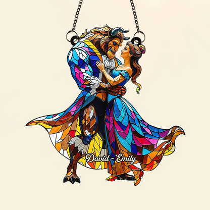 Personalized Gifts For Couple Suncatcher Ornament, Fairy Tale Romantic