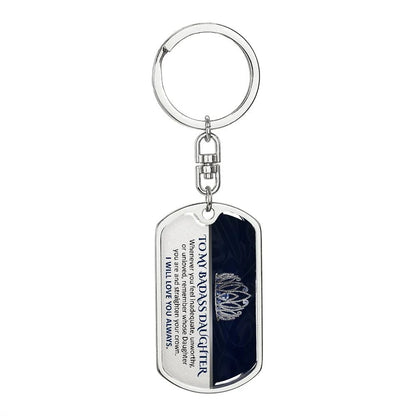 To My Badass Daughter Keychain - Gift Ideas For Adult Daughter Present Ideas
