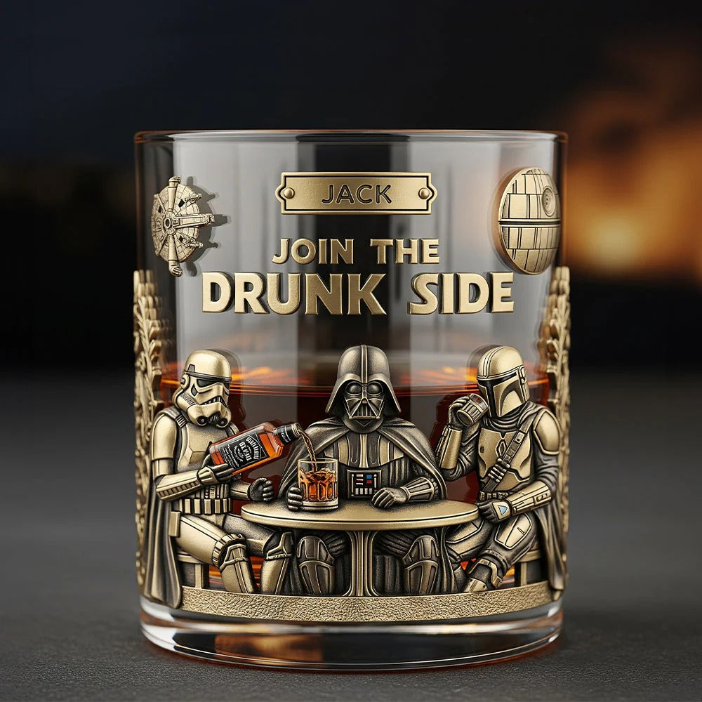 Drunk Galaxy Troop Whiskey Glass, Personalized Gifts For Movie Fans & Drinking Lovers