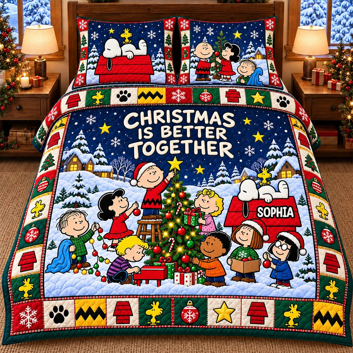Christmas Is Better Together Quilt Bedding Set - Personalized Christmas Gifts