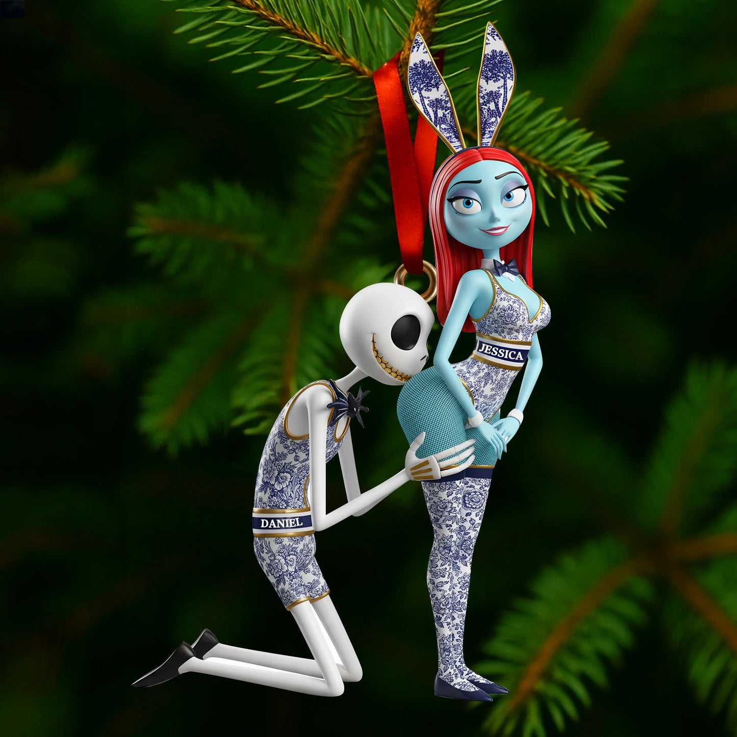 Playful Couple Christmas Ornament - Personalized Funny Gifts For Couple