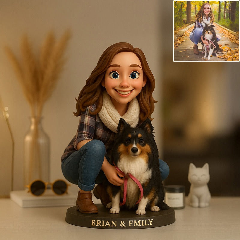 Custom Pet Photo Pixar Cartoon Style Acrylic Plaque