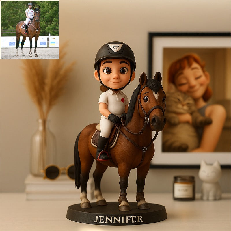 Custom Horse Photo Pixar Cartoon Style Acrylic Plaque