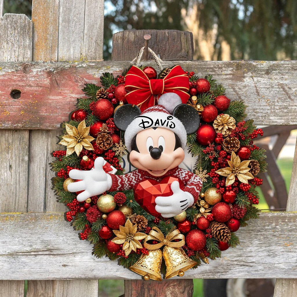 Merry Christmas - Personalized Mouse Custom Shaped Wood Sign