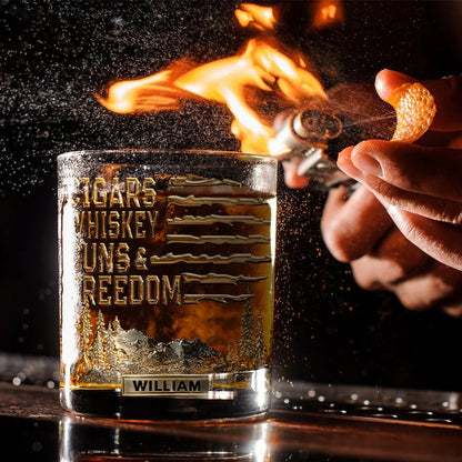 Gift For Bourbon/ Whiskey Lovers, Gift For Him - Personalized Whisky Whiskey Glass