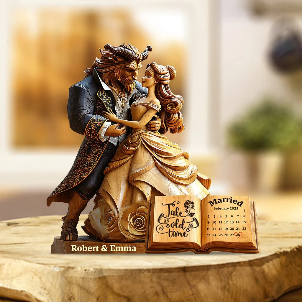 Tale As Old As Time 3 - Personalized Couple Custom Shaped Acrylic Plaque