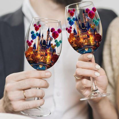 Magical Night - Personalized Mouse Wine Glass With Long Stem