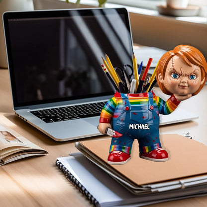 Scary Movies - Personalized Wooden Pen Holder