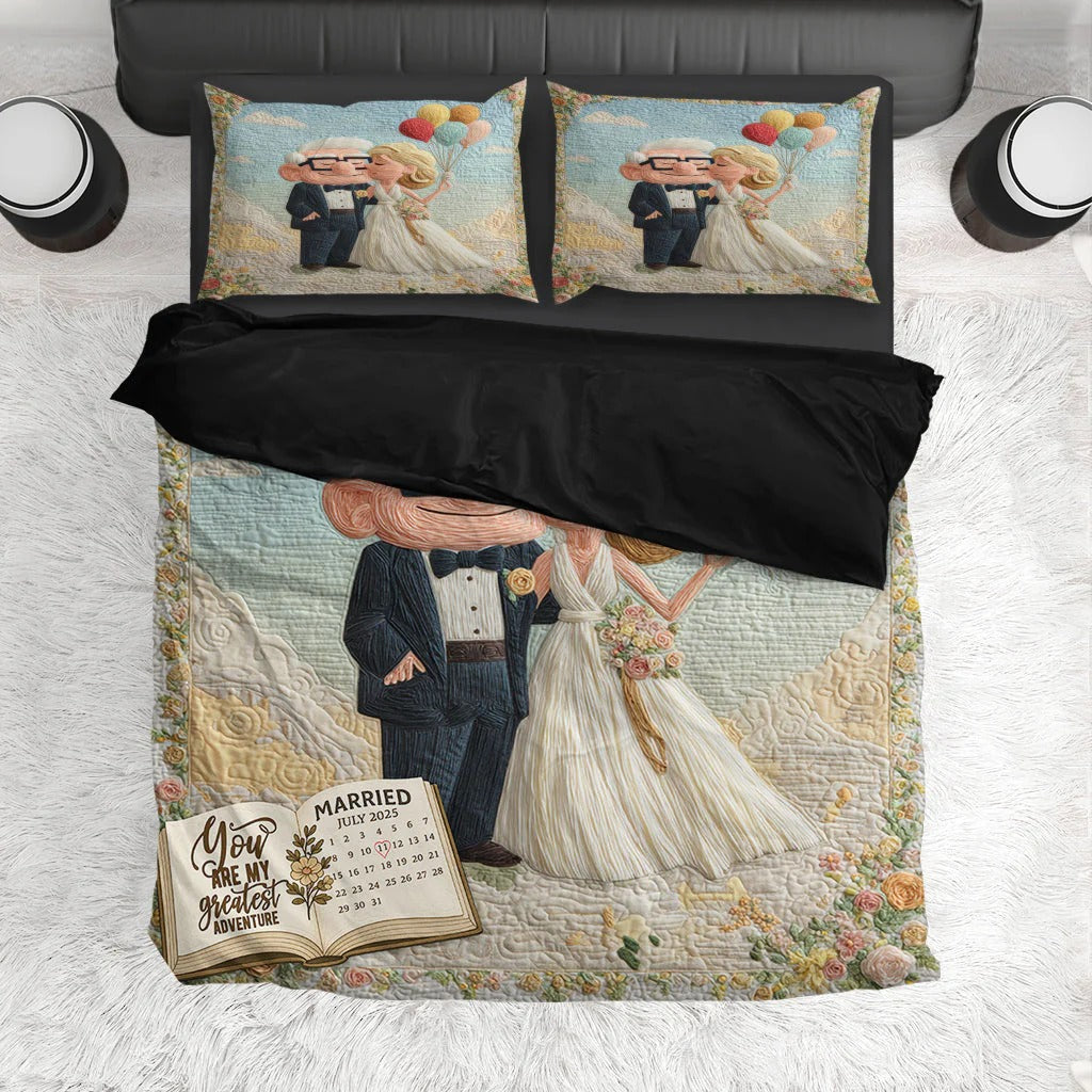 Our Adventure Story Custom Calendar - Personalized Couple Bedding Set