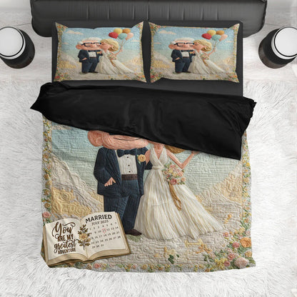 Our Adventure Story Custom Calendar - Personalized Couple Bedding Set