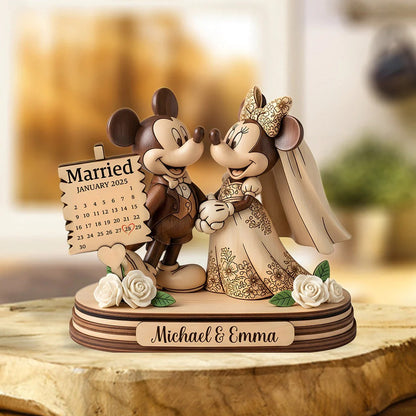 Married - Personalized Mouse Custom Shaped Acrylic Plaque