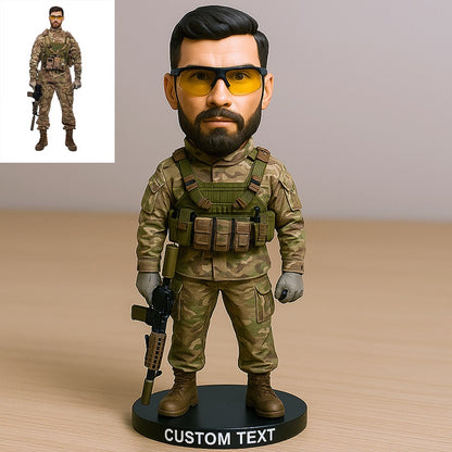 Custom Soldier Photo Pixar Cartoon Style Acrylic Plaque