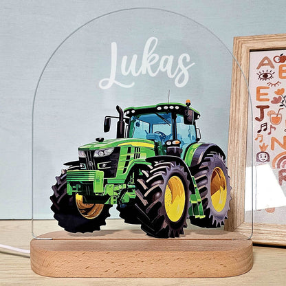 Tractor Night Light with Custom Name