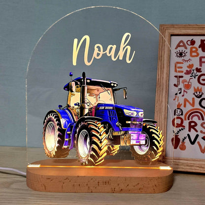 Tractor Night Light with Custom Name