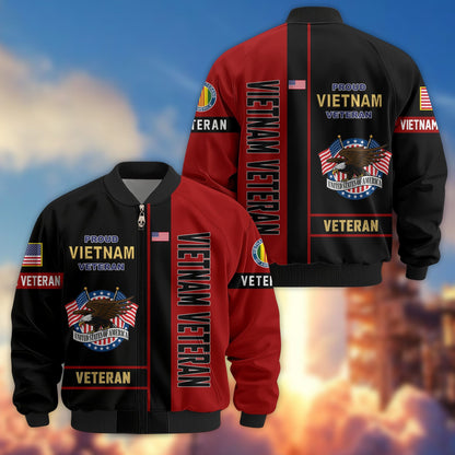 US Veterans Bomber Jacket 2, Gifts For US Veterans, Gifts On Father's Day, Veterans Day