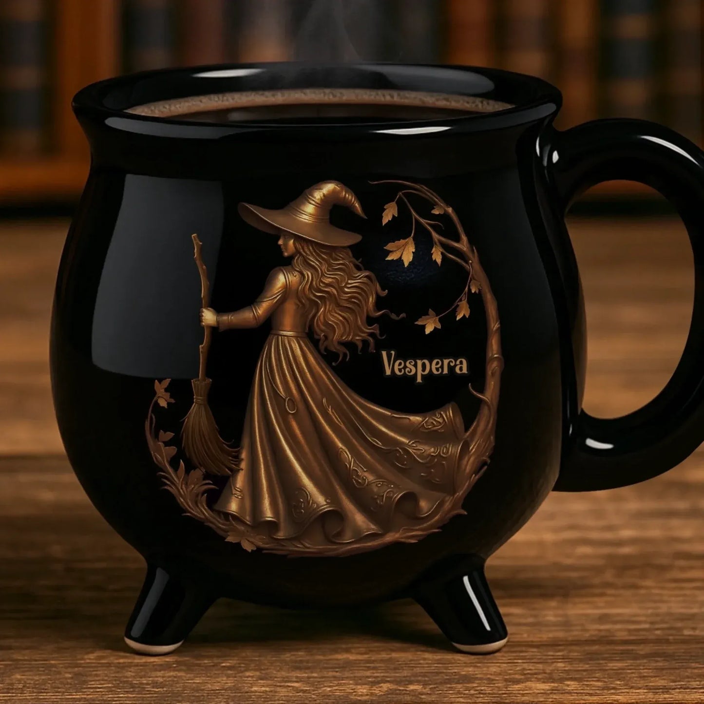 Custom 12oz Ceramic Cauldron Coffee Mug 2 - Personalized Halloween Witchy Gifts For Besties, Sisters, BFF, Family, Yourself - Brew And Boo