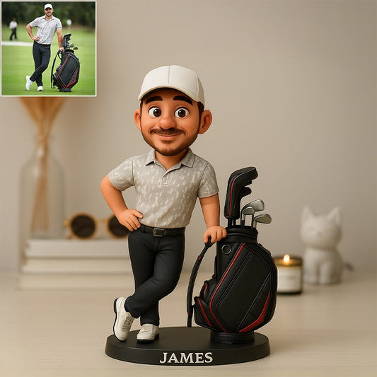 Custom Golf Photo Pixar Cartoon Style Acrylic Plaque