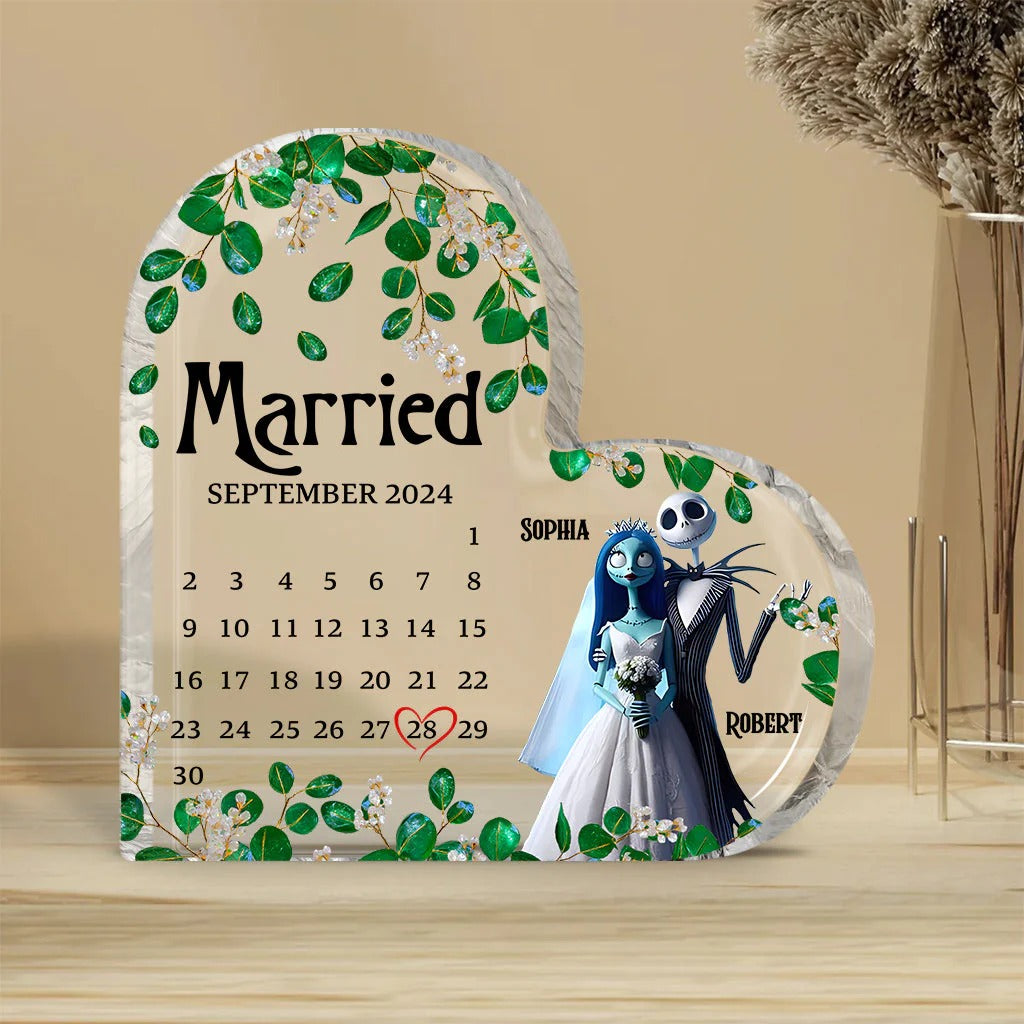 Married Calendar - Personalized Nightmare Custom Shaped Acrylic Plaque