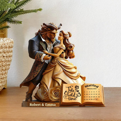 Tale As Old As Time 3 - Personalized Couple Custom Shaped Acrylic Plaque