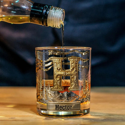 Alphabet Initial For Whiskey, Bourbon... Lovers - Personalized Whisky Whiskey Glass