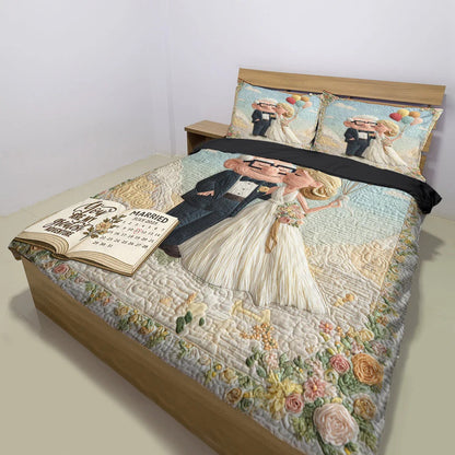 Our Adventure Story Custom Calendar - Personalized Couple Bedding Set