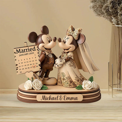 Married - Personalized Mouse Custom Shaped Acrylic Plaque